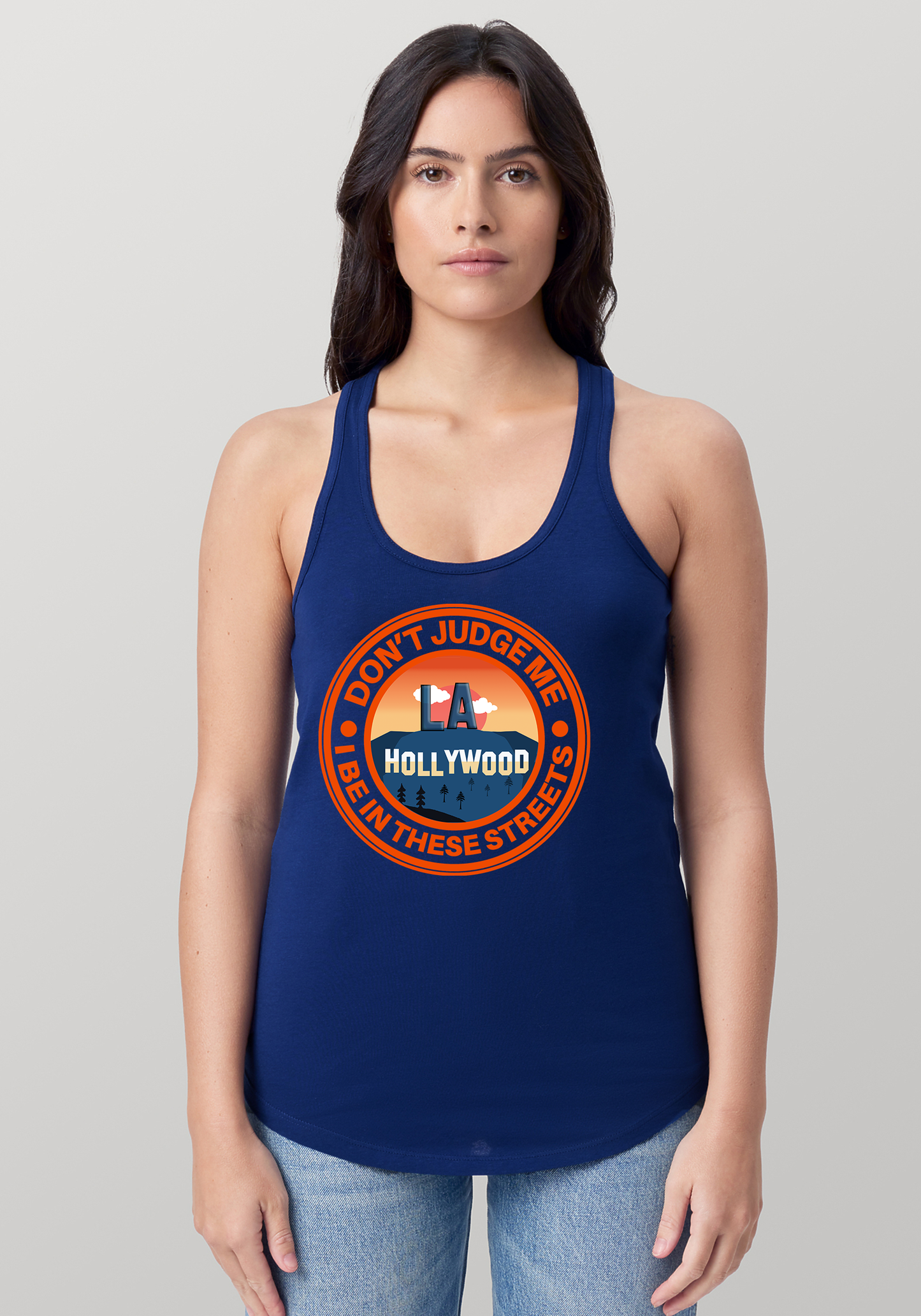 Blue Women's Racerback Tank - Hollywood