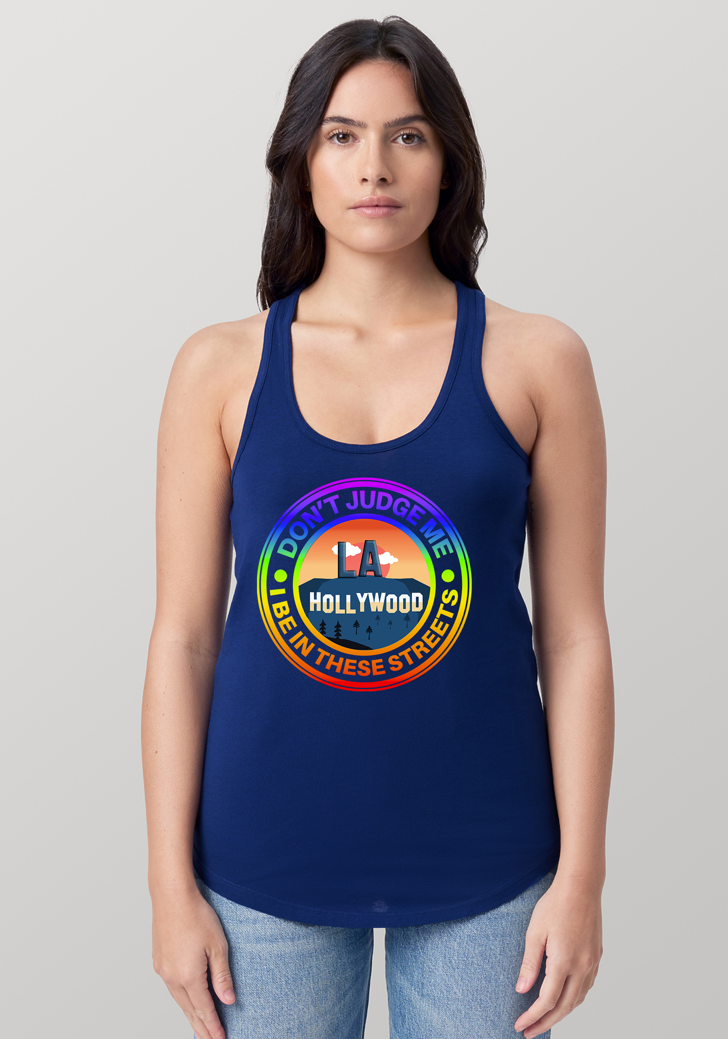 Blue Women's Racerback Tank - Hollywood