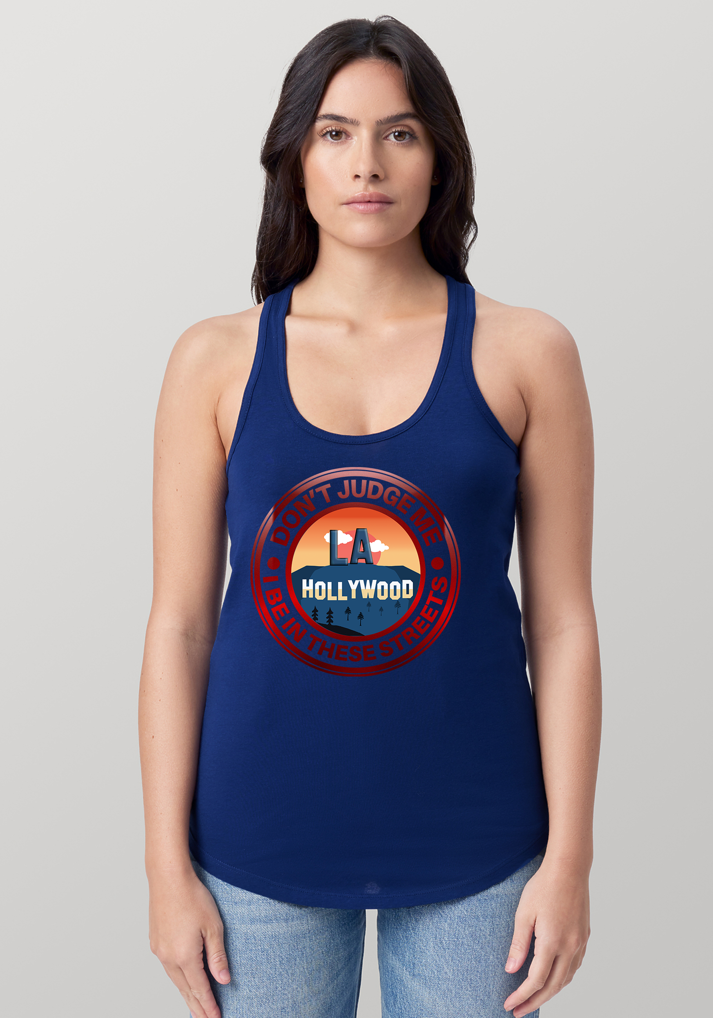 Blue Women's Racerback Tank - Hollywood