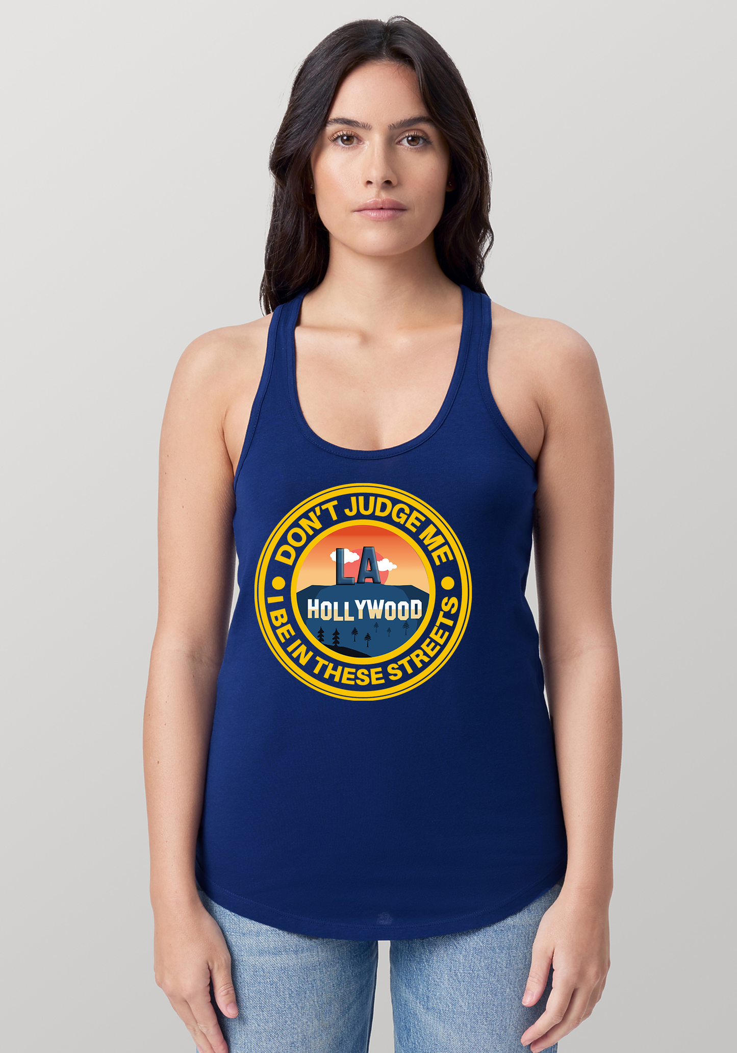 Blue Women's Racerback Tank - Hollywood
