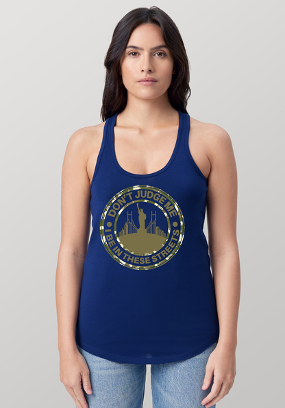 Blue Women's Racerback Tank - The City
