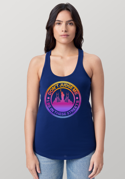 Blue Women's Racerback Tank - The City