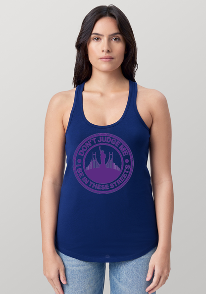 Blue Women's Racerback Tank - The City