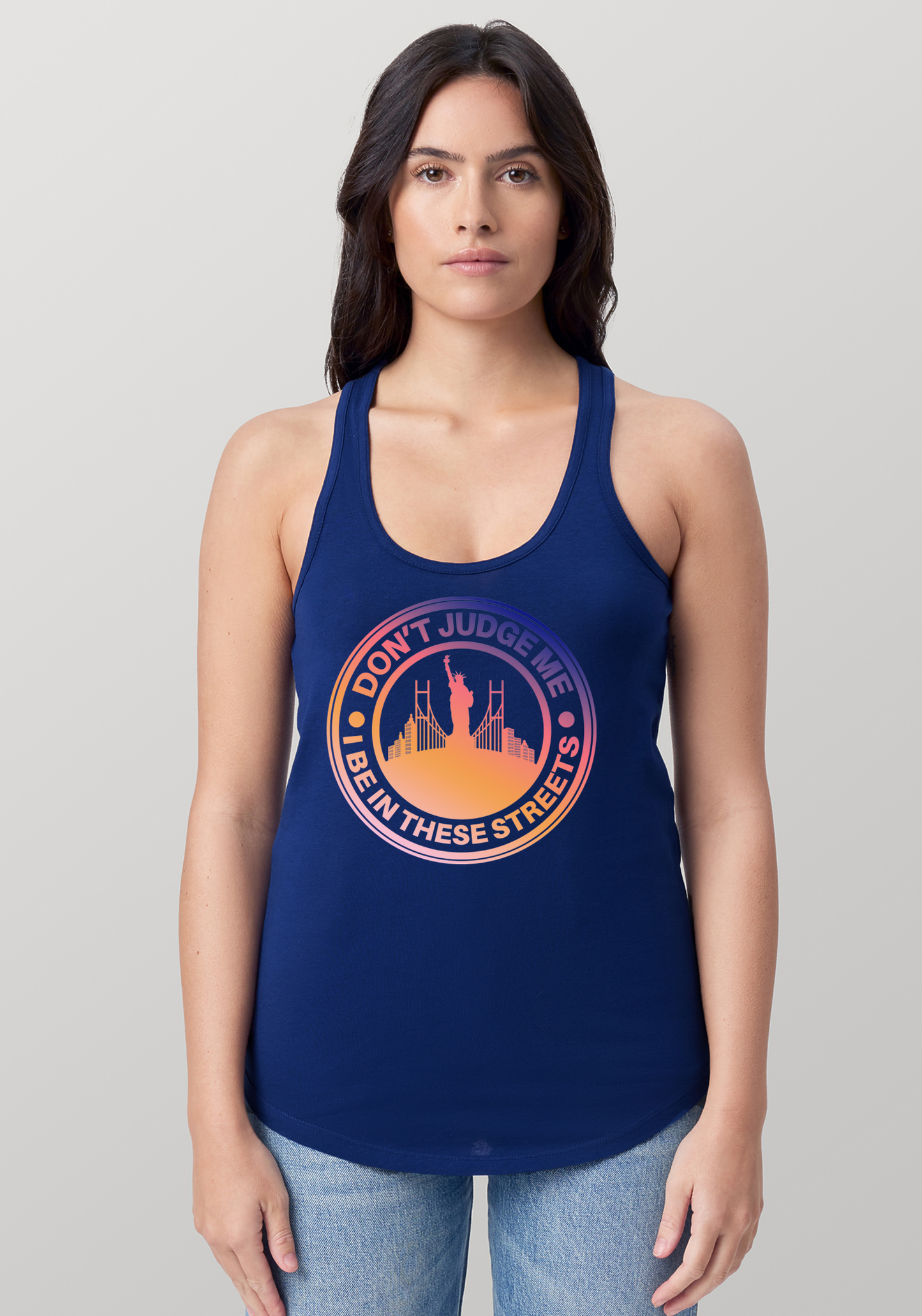 Blue Women's Racerback Tank - The City