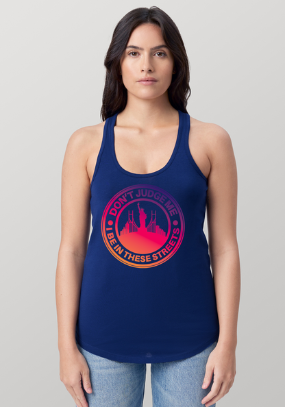 Blue Women's Racerback Tank - The City