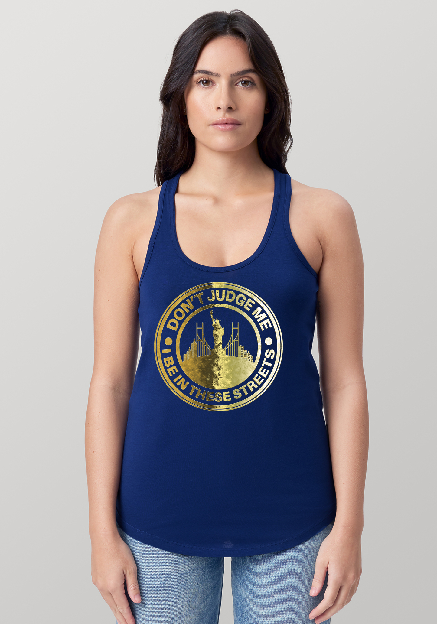 Blue Women's Racerback Tank - The City