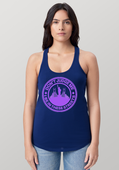 Blue Women's Racerback Tank - The City