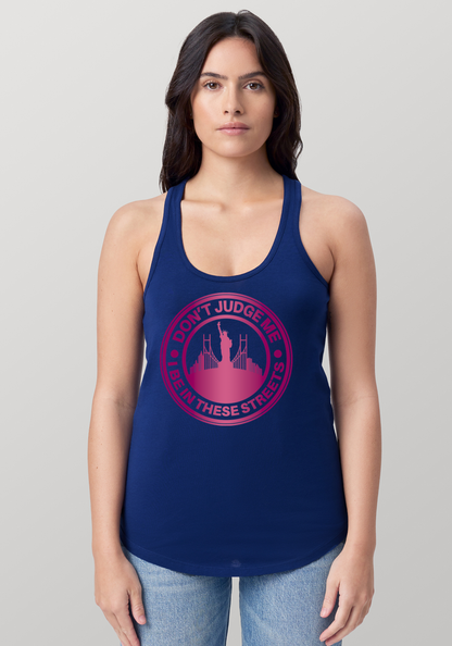 Blue Women's Racerback Tank - The City