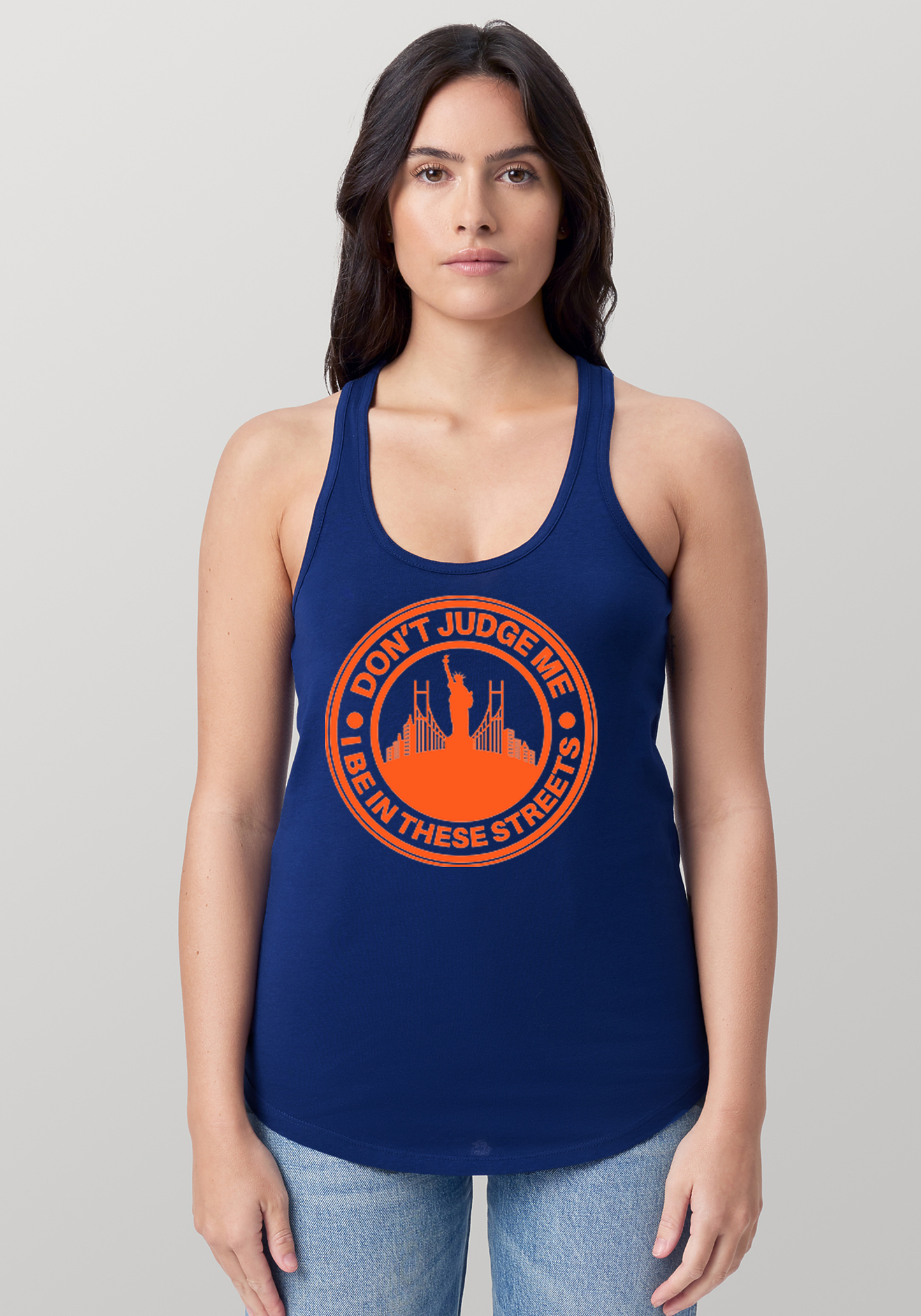 Blue Women's Racerback Tank - The City