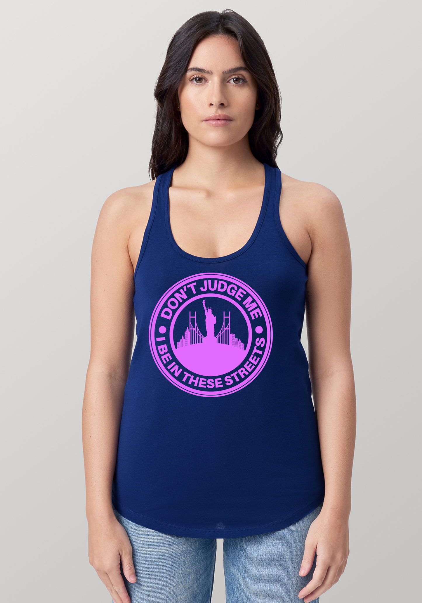 Blue Women's Racerback Tank - The City