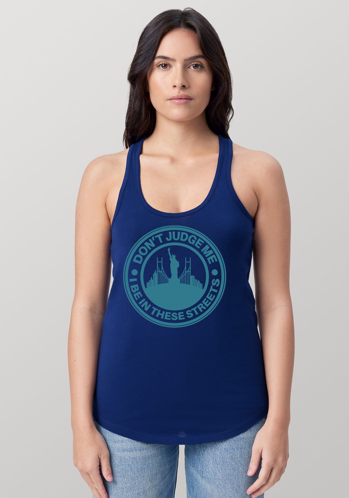 Blue Women's Racerback Tank - The City