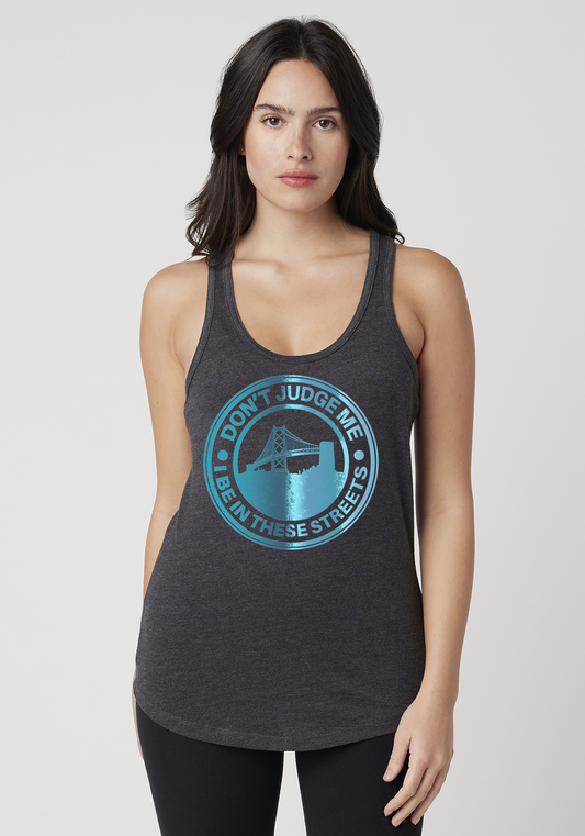 Charcoal Heather Women's Racerback Tank - The Town