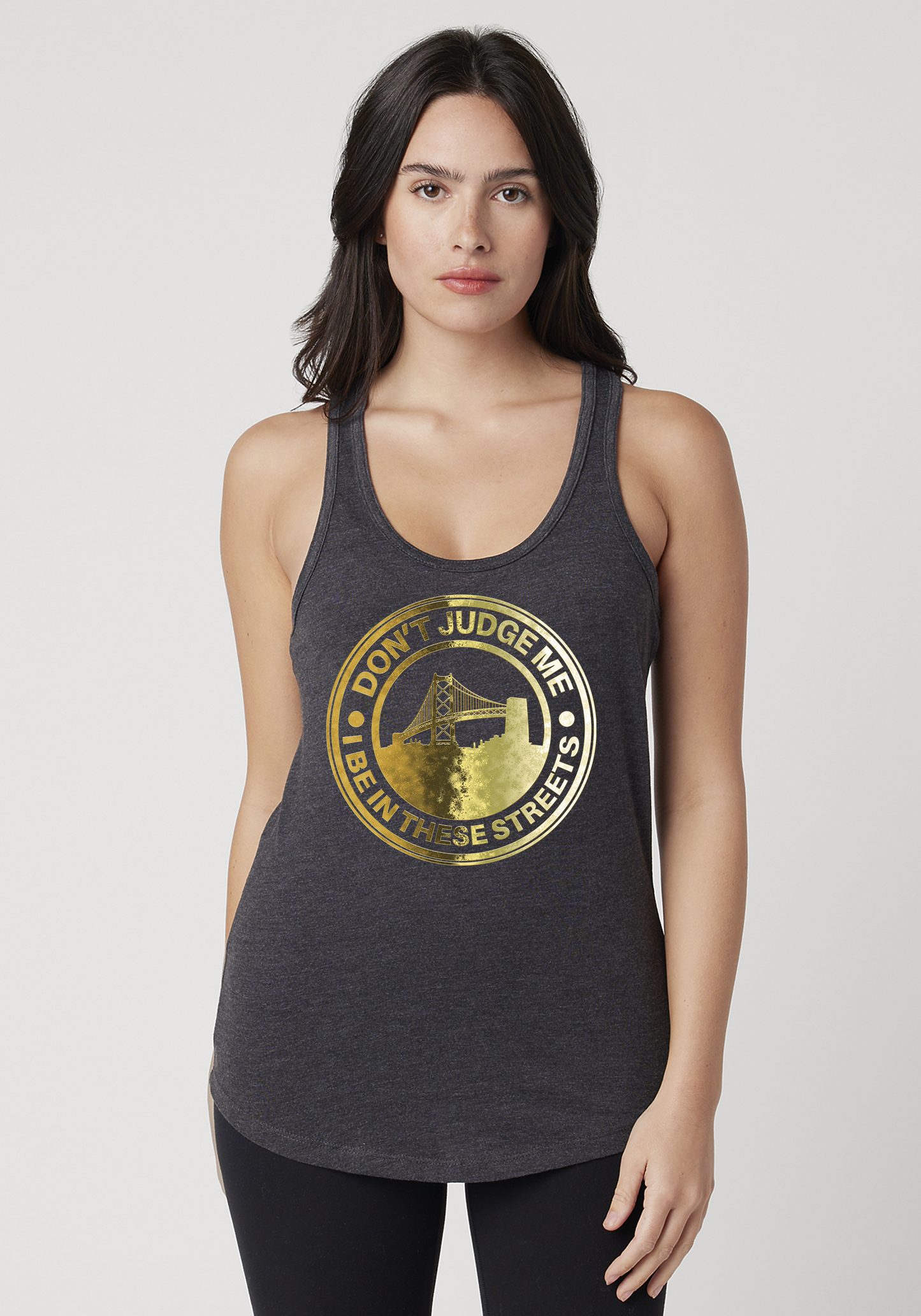 Charcoal Heather Women's Racerback Tank - The Town