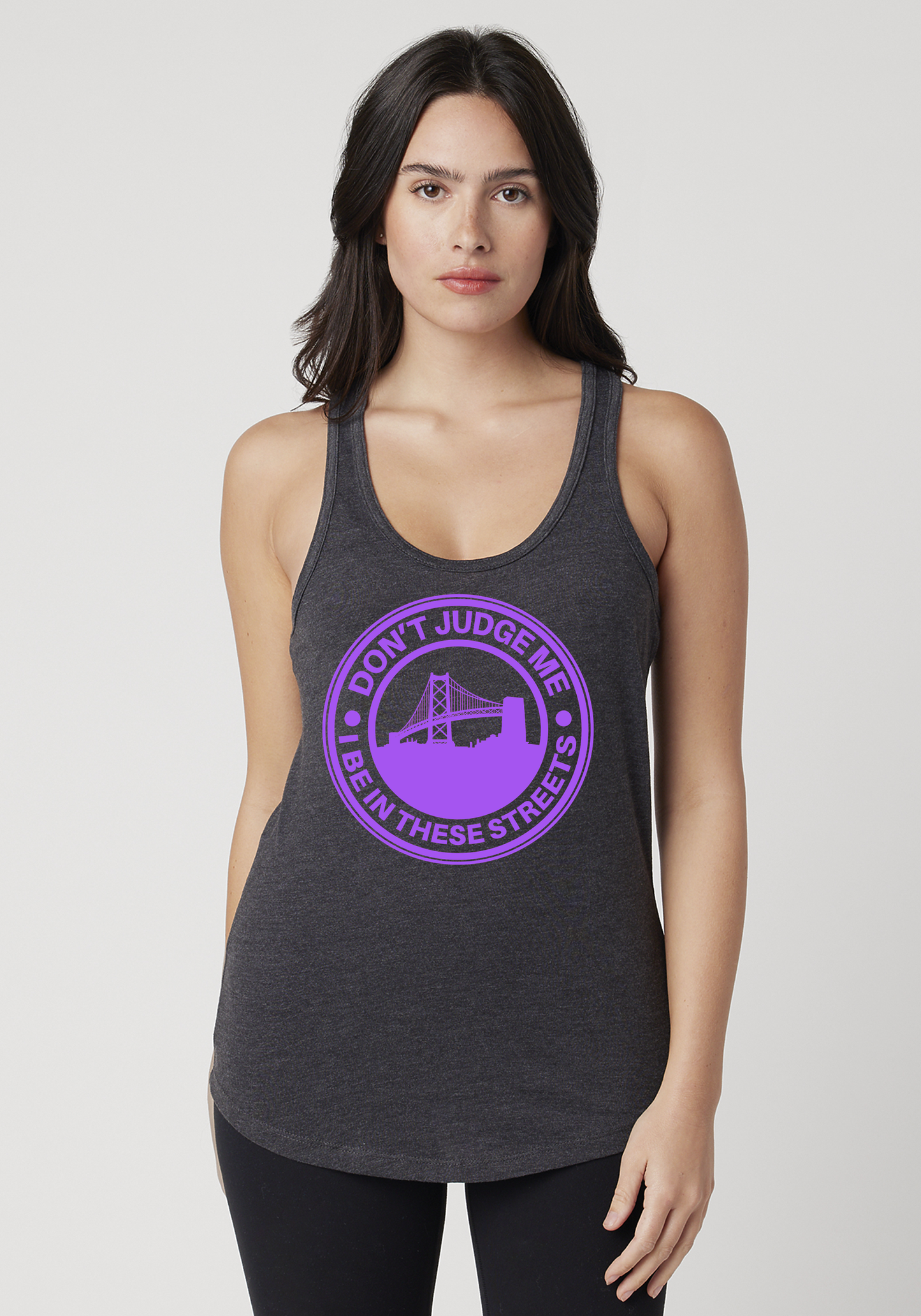 Charcoal Heather Women's Racerback Tank - The Town