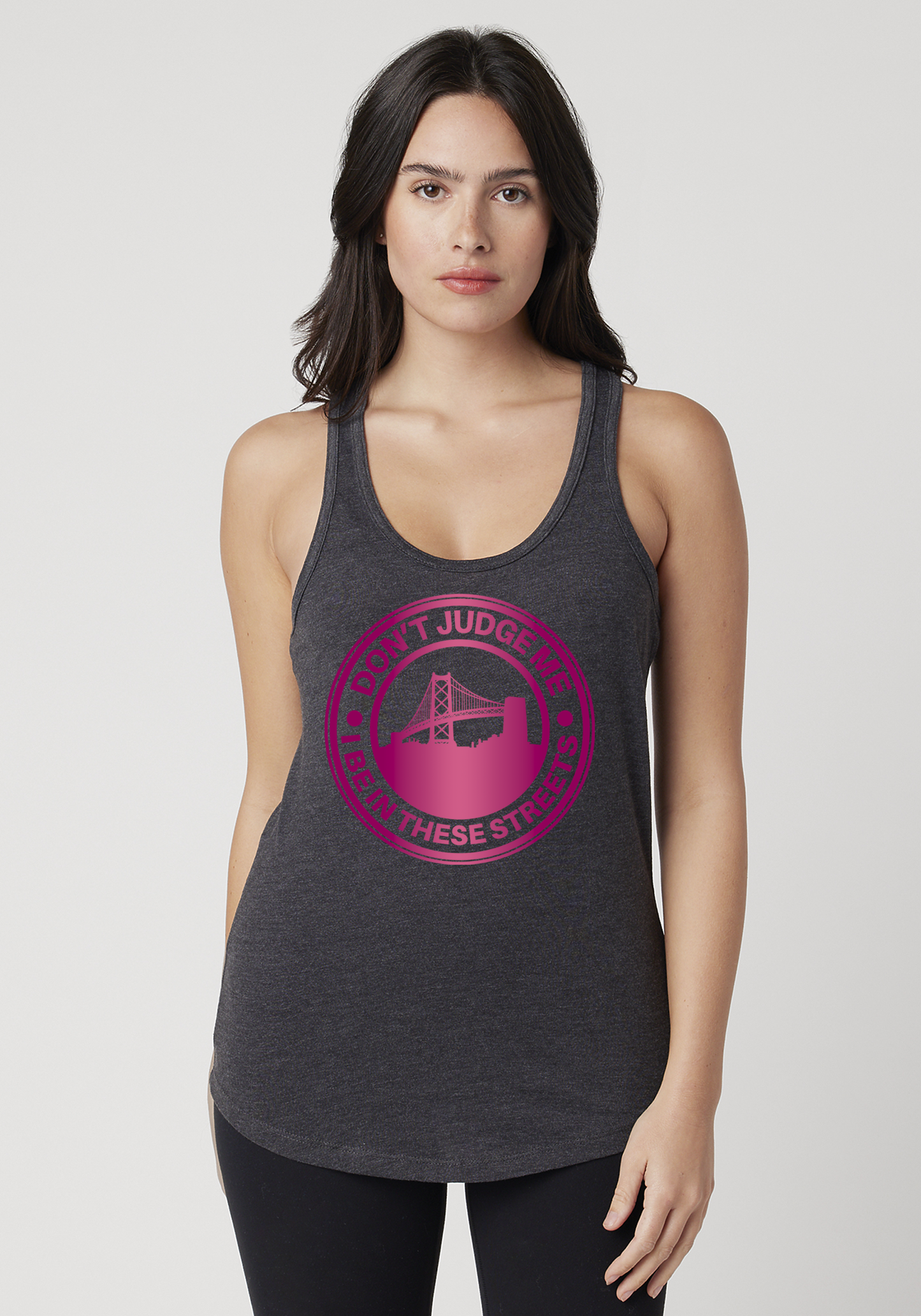 Charcoal Heather Women's Racerback Tank - The Town