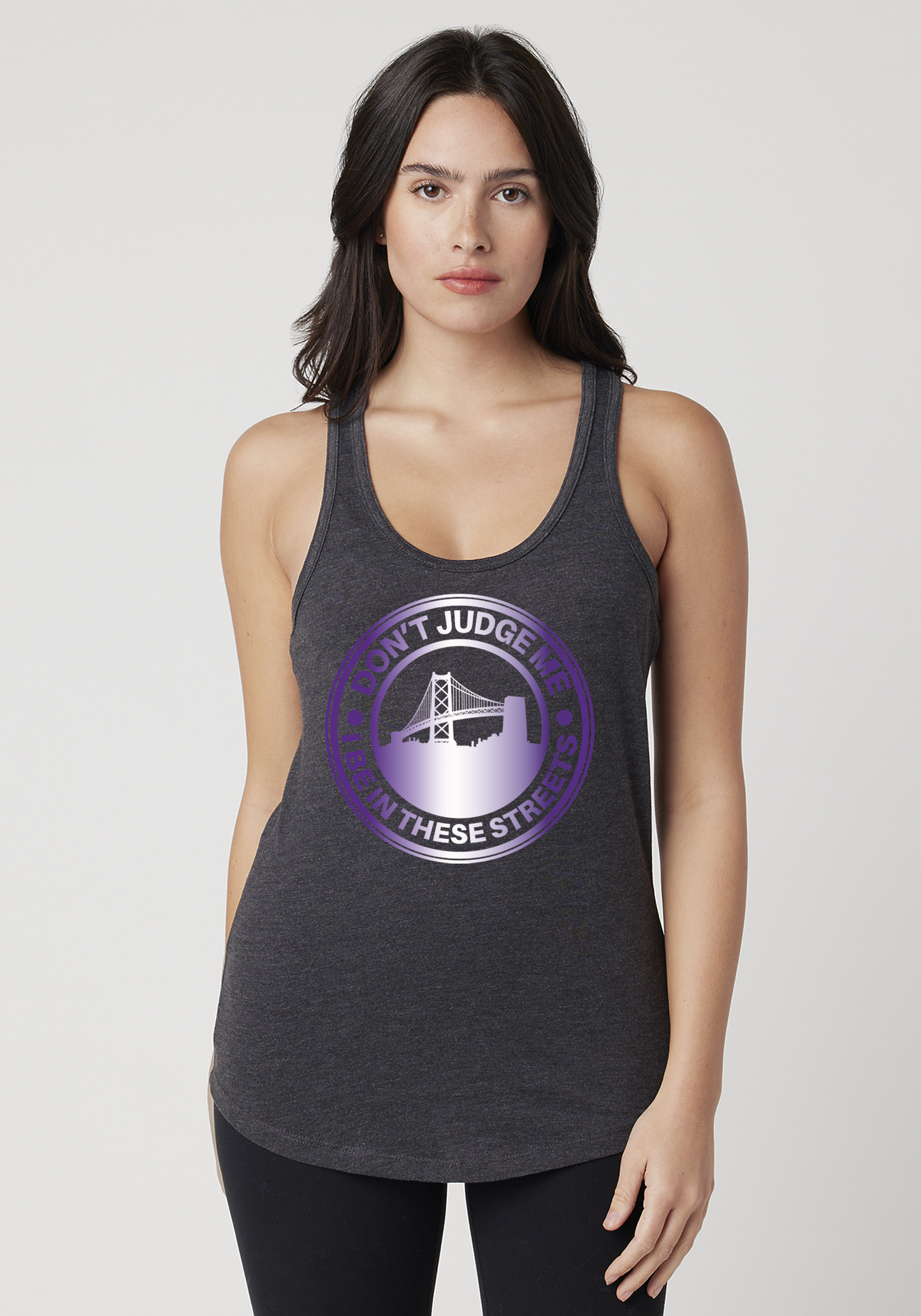 Charcoal Heather Women's Racerback Tank - The Town