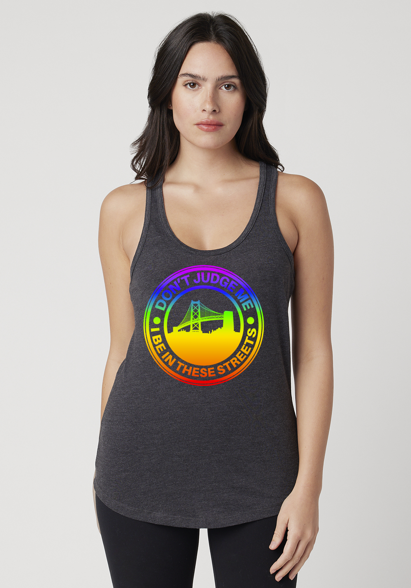 Charcoal Heather Women's Racerback Tank - The Town