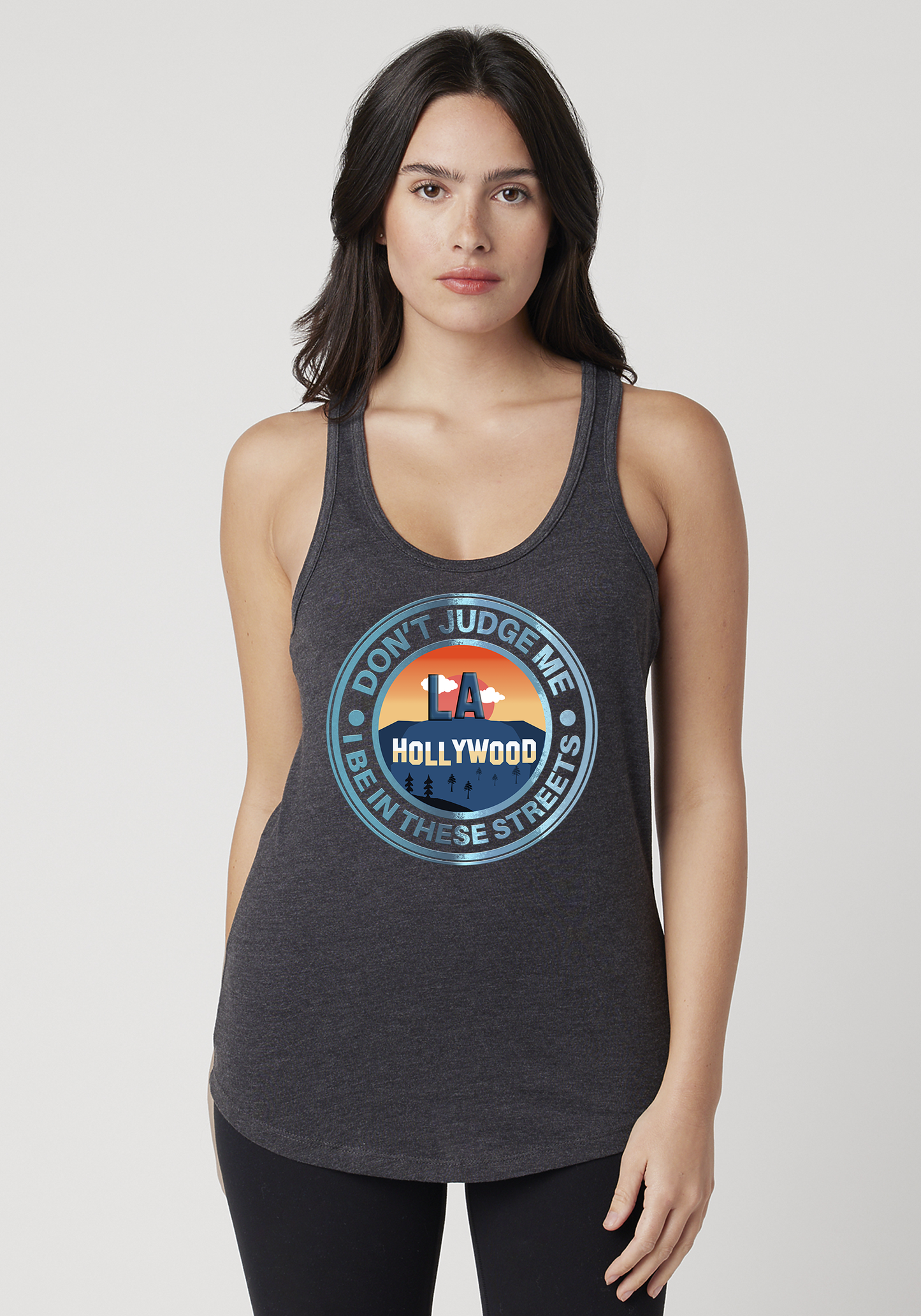Charcoal Heather Women's Racerback Tank - Hollywood