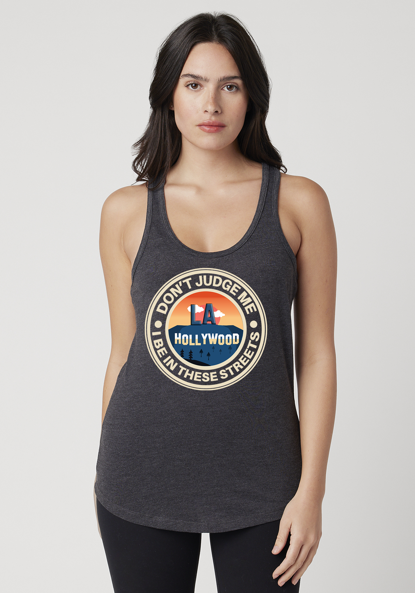 Charcoal Heather Women's Racerback Tank - Hollywood