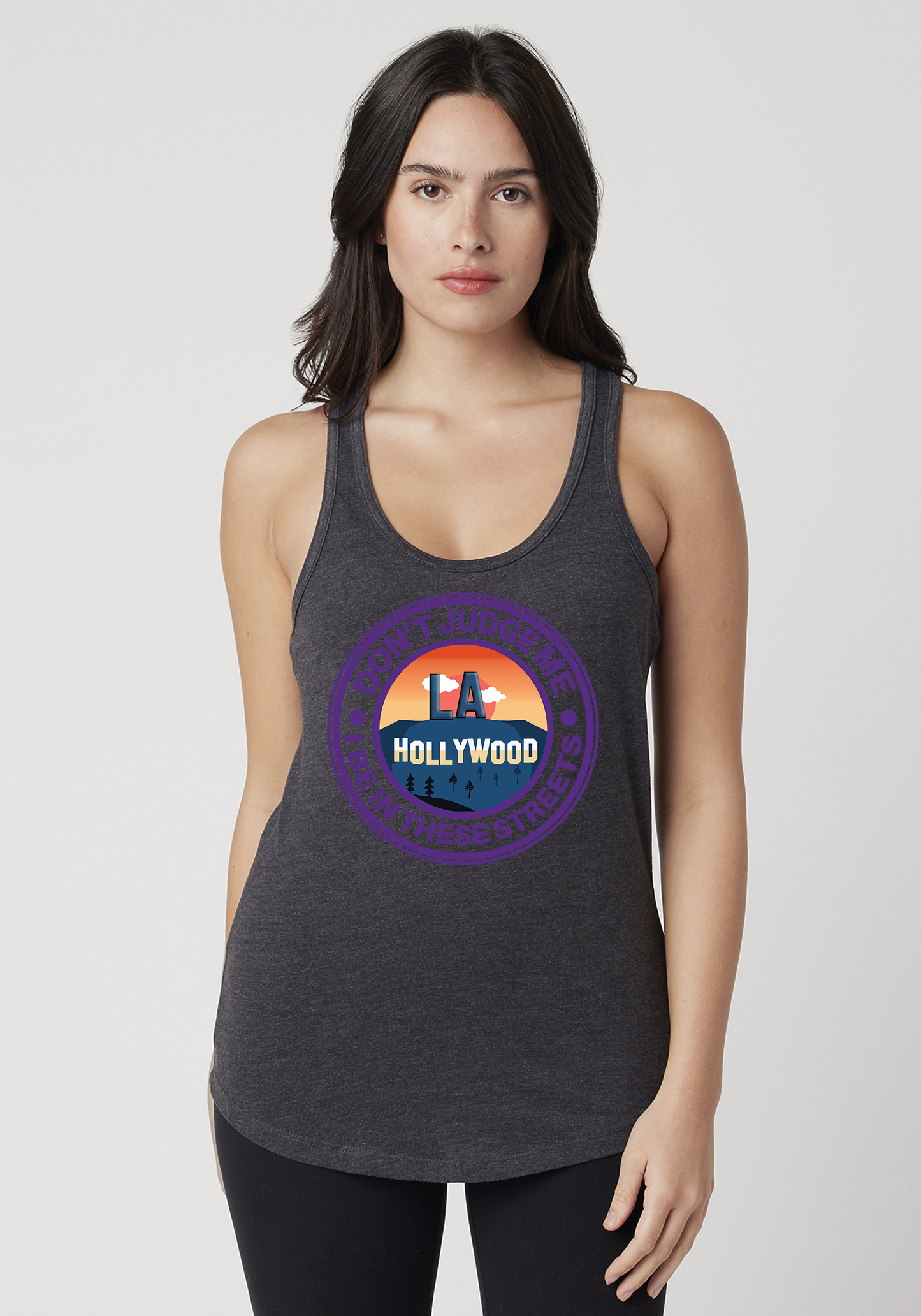 Charcoal Heather Women's Racerback Tank - Hollywood