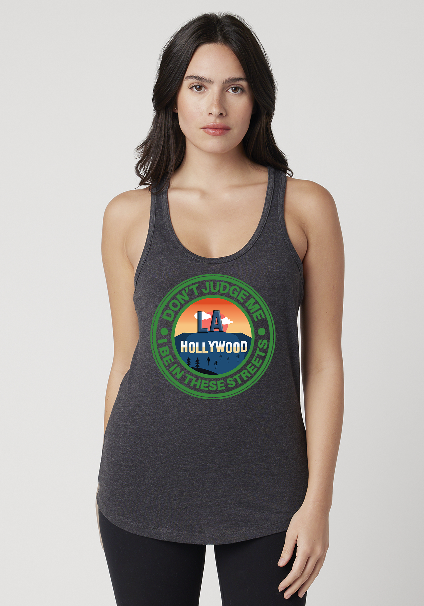 Charcoal Heather Women's Racerback Tank - Hollywood