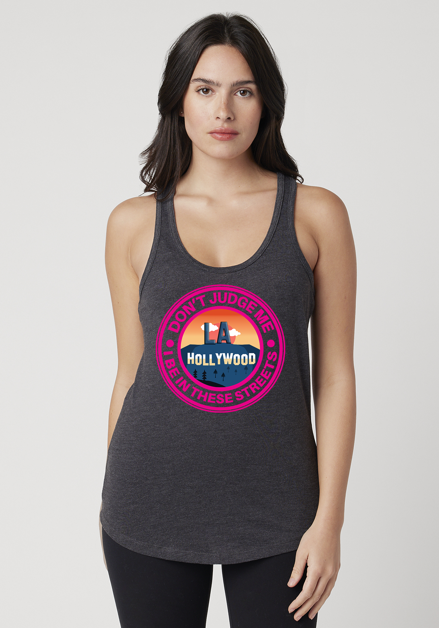 Charcoal Heather Women's Racerback Tank - Hollywood