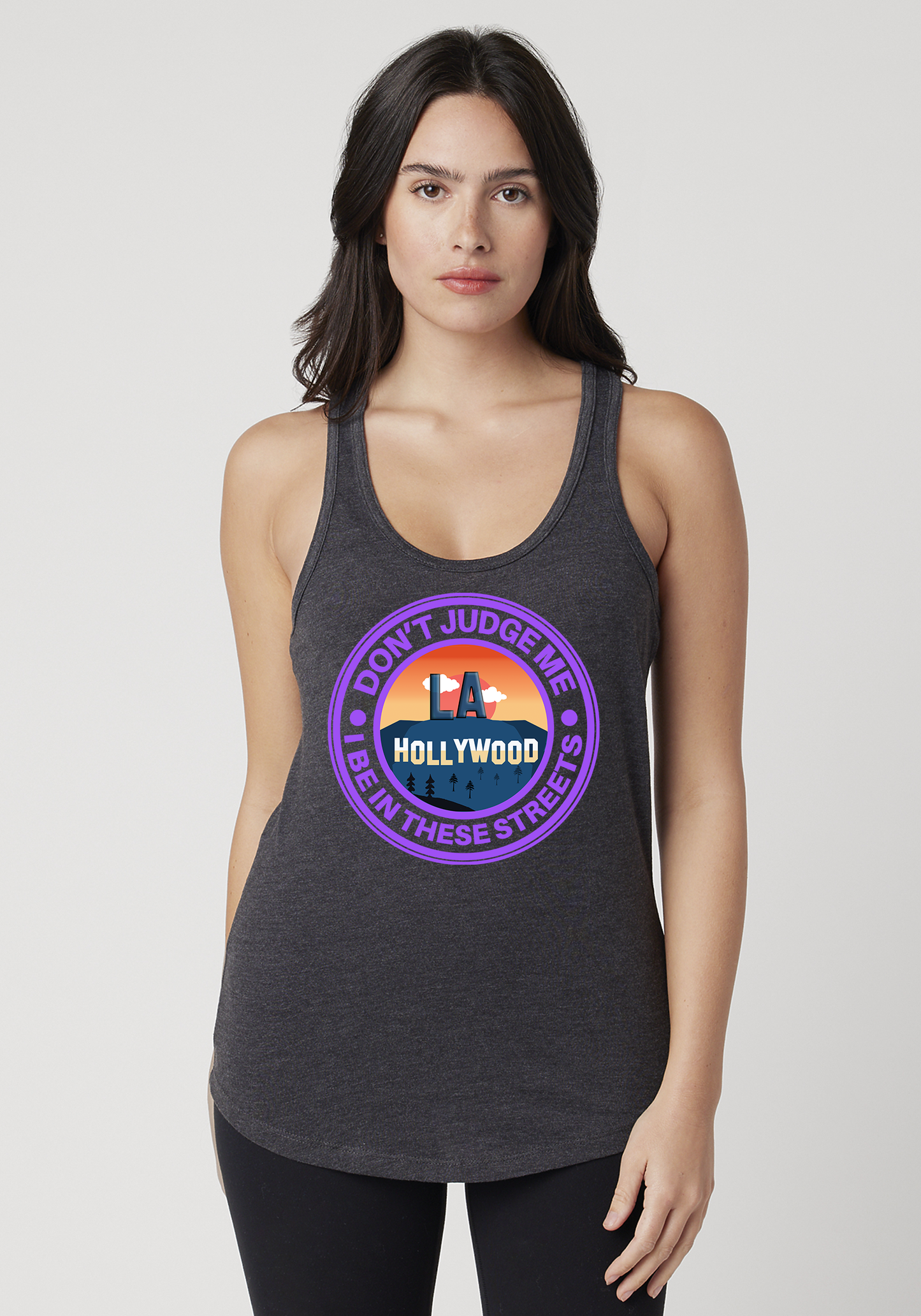 Charcoal Heather Women's Racerback Tank - Hollywood