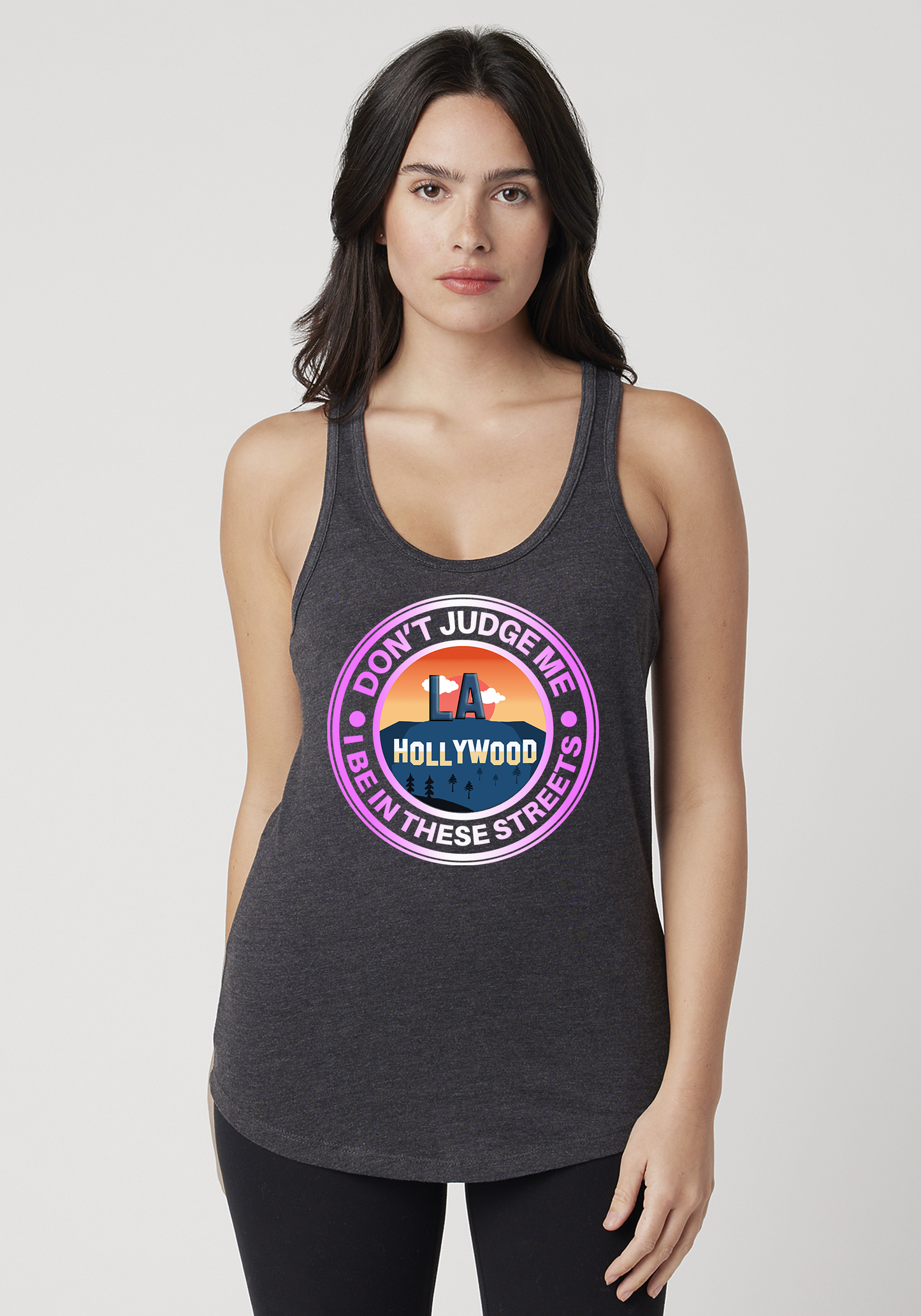Charcoal Heather Women's Racerback Tank - Hollywood