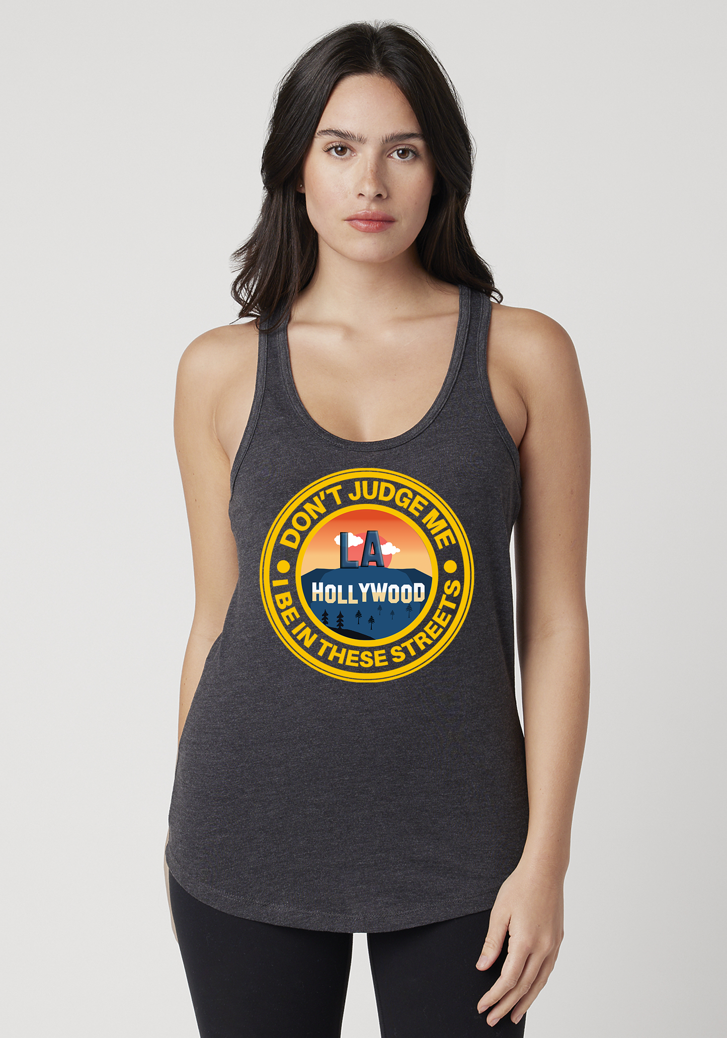 Charcoal Heather Women's Racerback Tank - Hollywood
