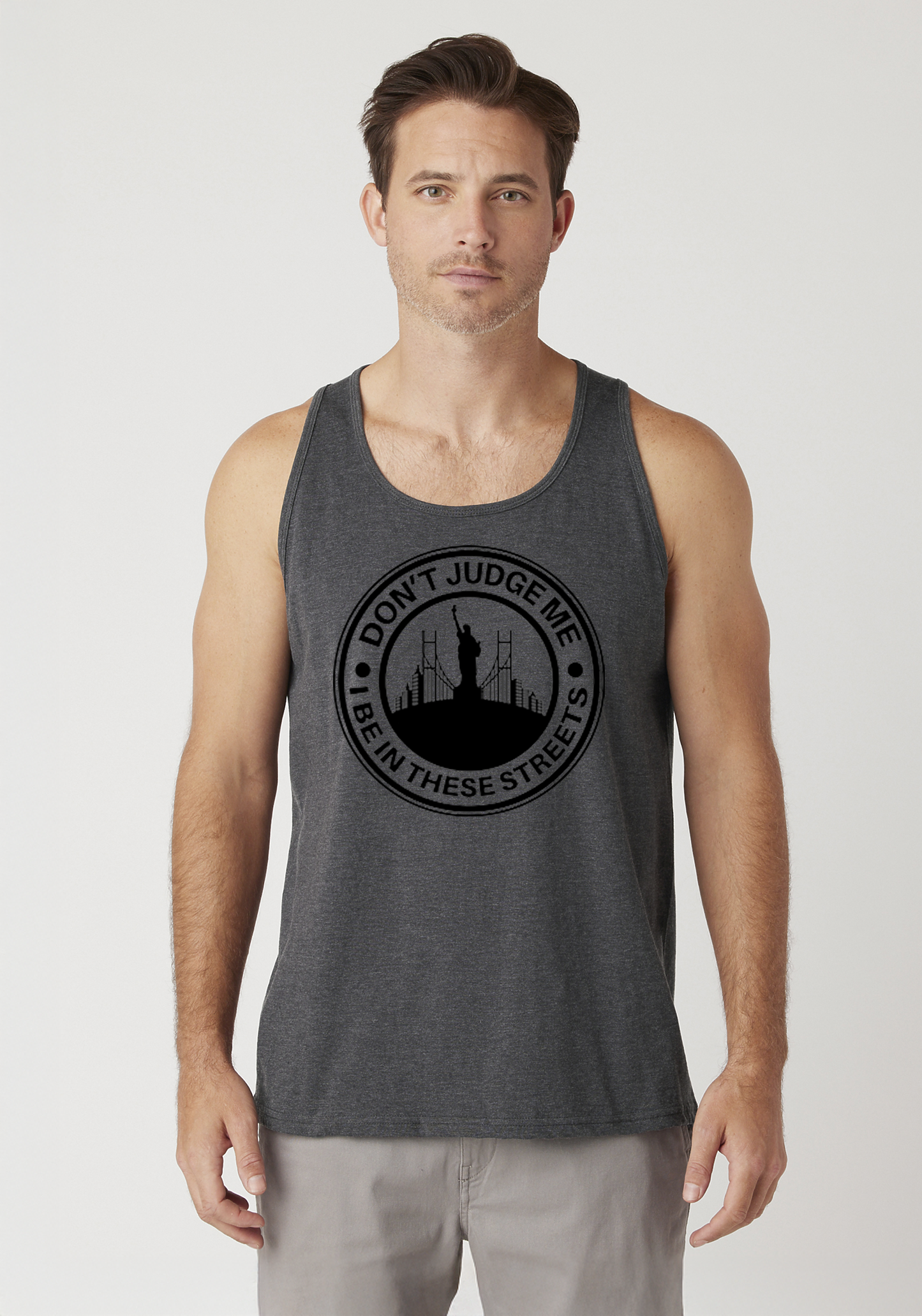 Charcoal Heather Men's Tank Top - The City
