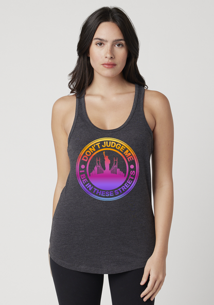 Charcoal Heather Women's Racerback Tank - The City
