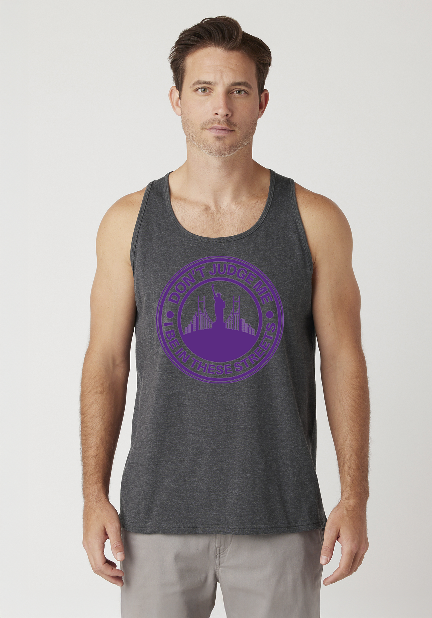 Charcoal Heather Men's Tank Top - The City