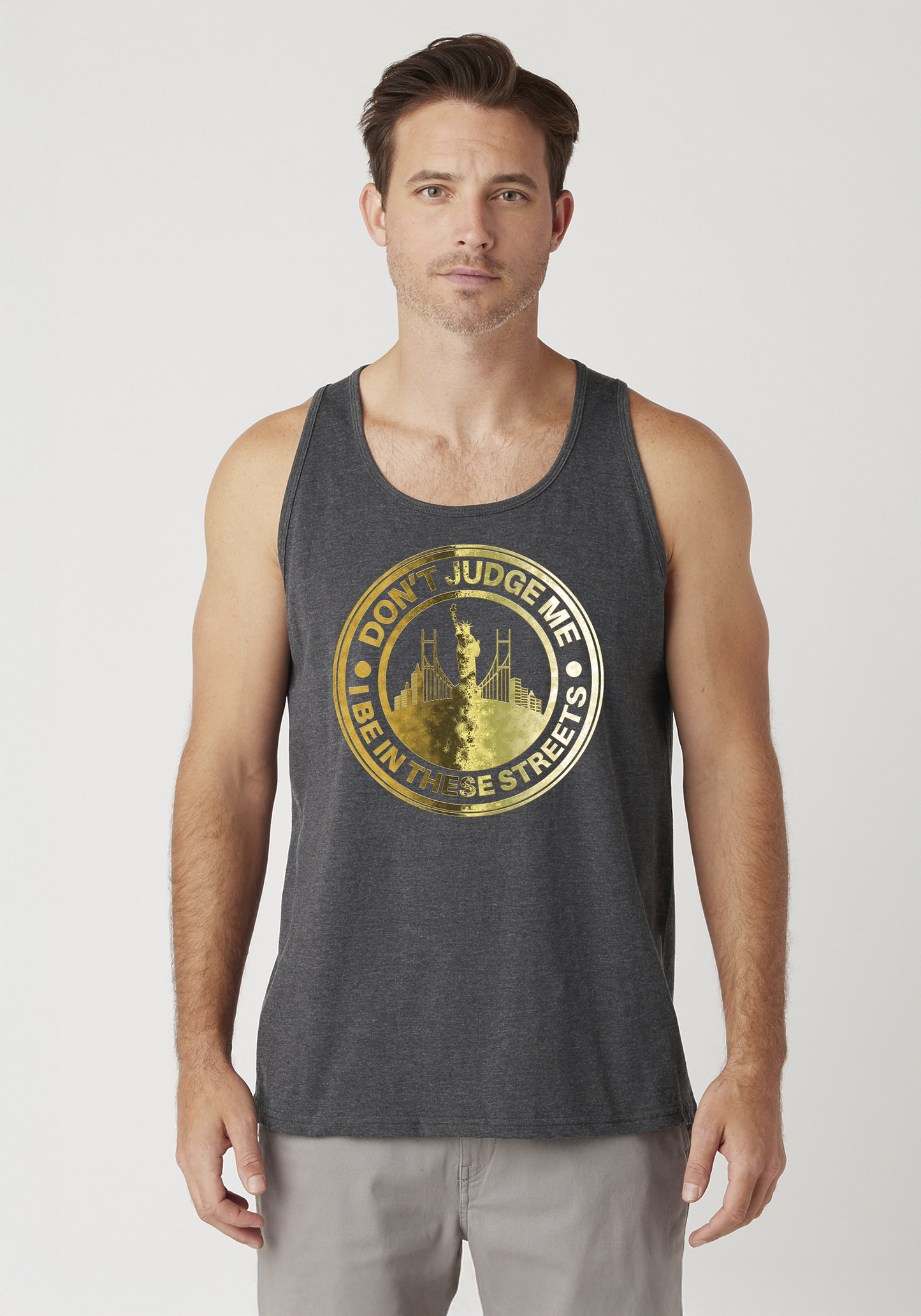 Charcoal Heather Men's Tank Top - The City