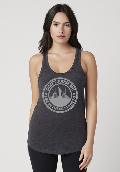 Charcoal Heather Women's Racerback Tank - The City