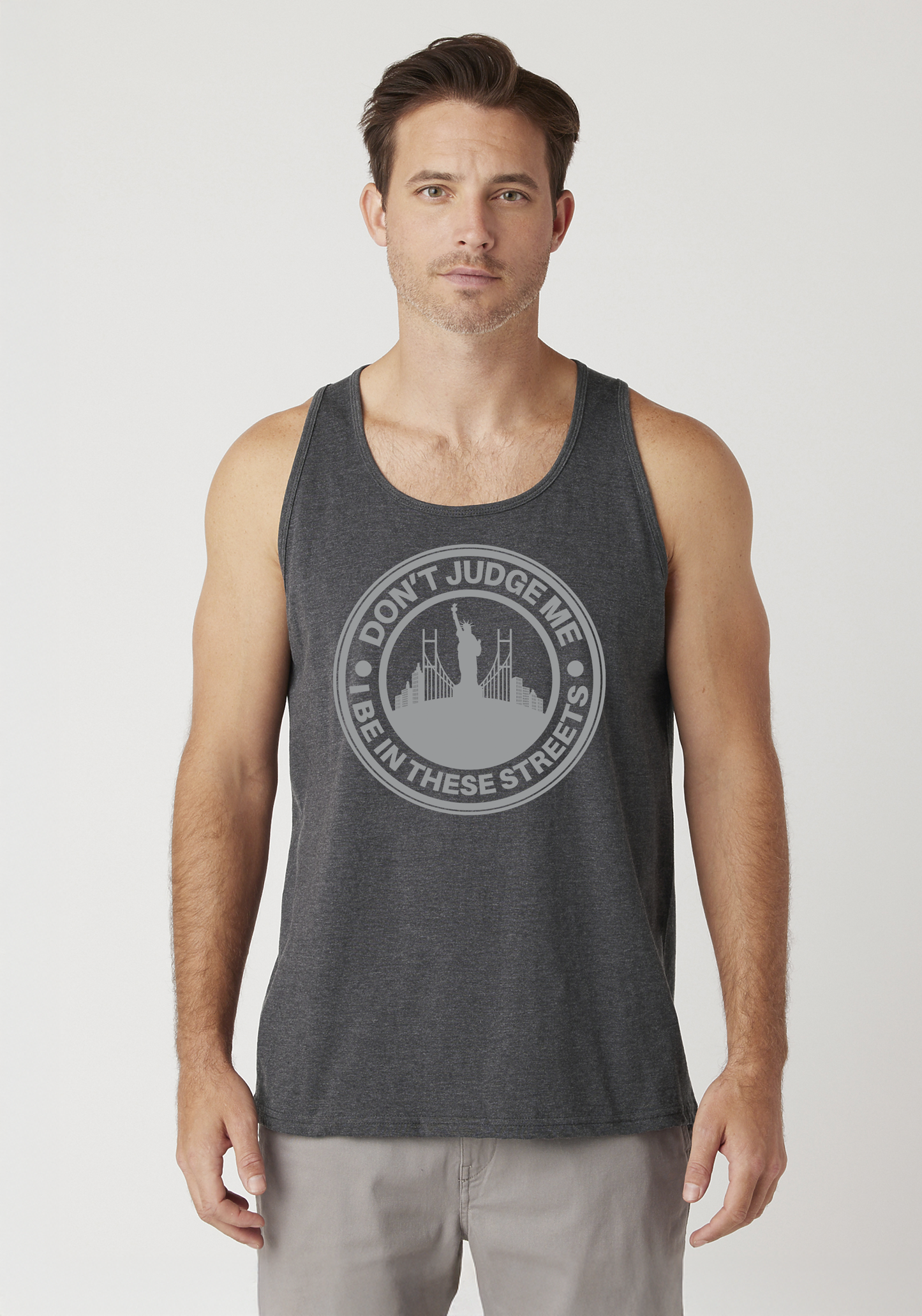 Charcoal Heather Men's Tank Top - The City
