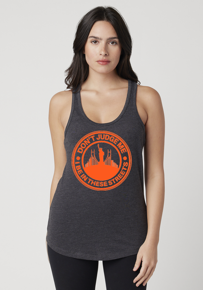 Charcoal Heather Women's Racerback Tank - The City