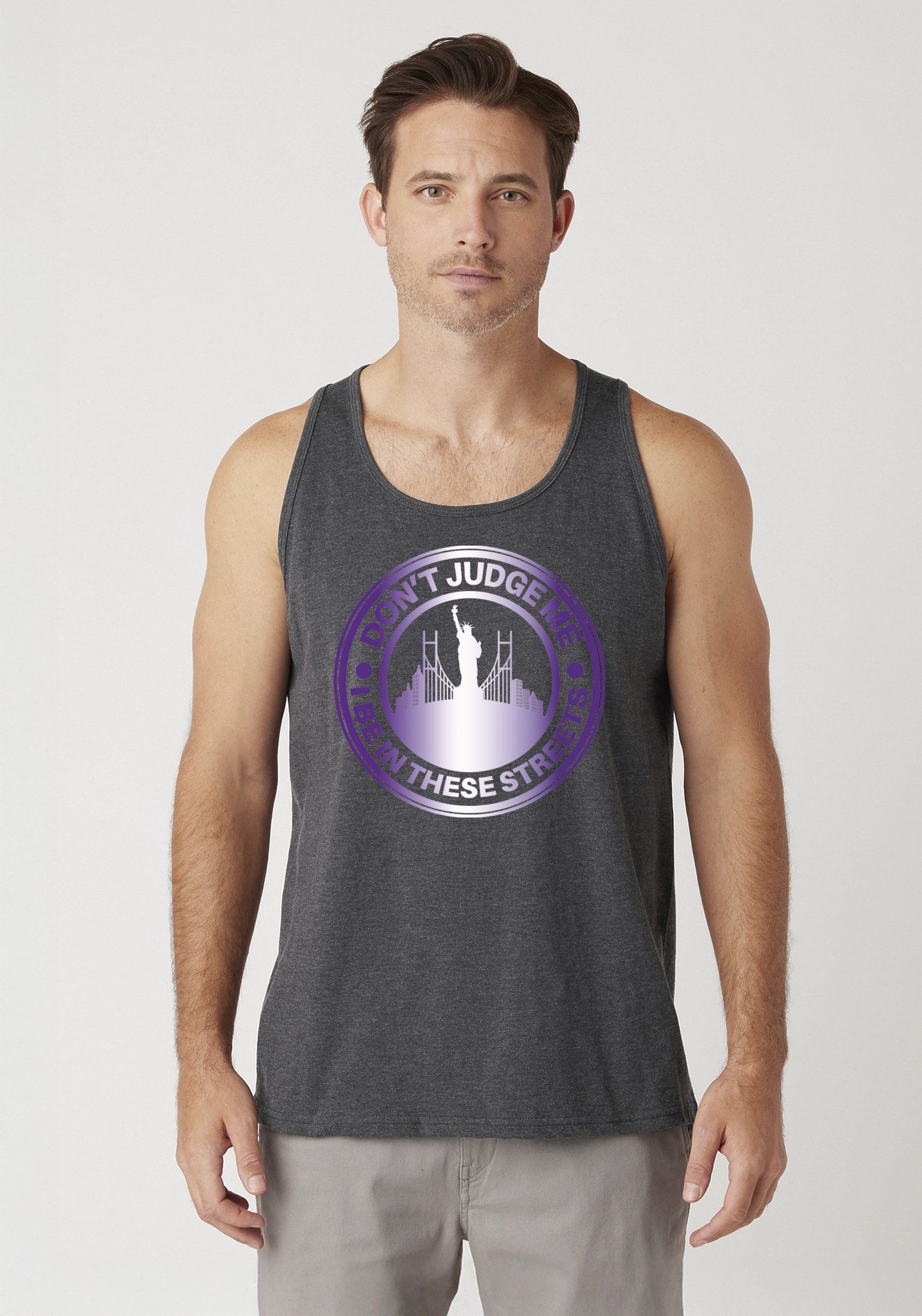 Charcoal Heather Men's Tank Top - The City