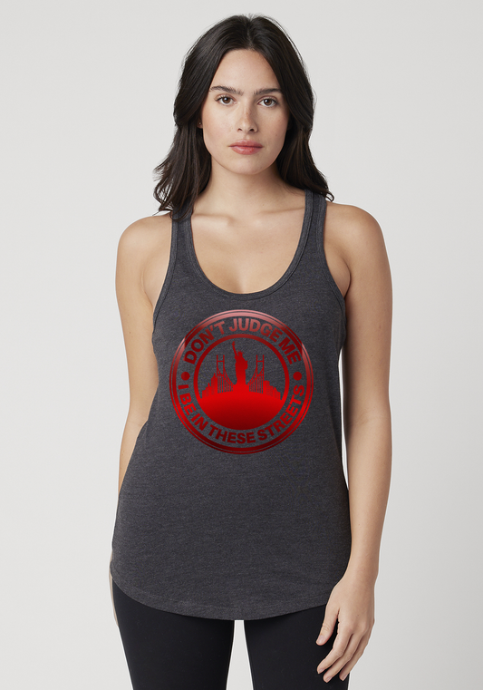 Charcoal Heather Women's Racerback Tank - The City