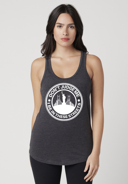 Charcoal Heather Women's Racerback Tank - The City
