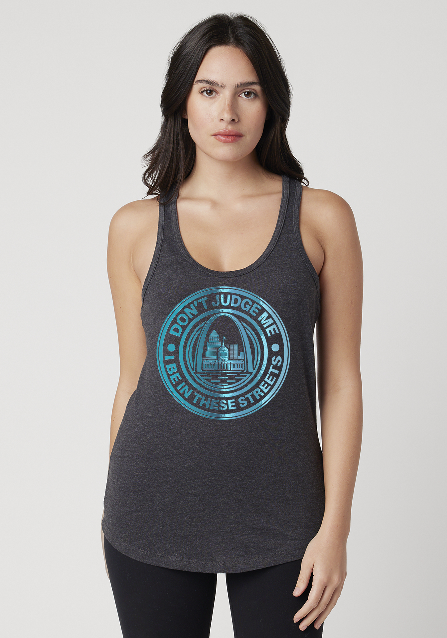 Charcoal Heather Women's Racerback Tank - The Lou