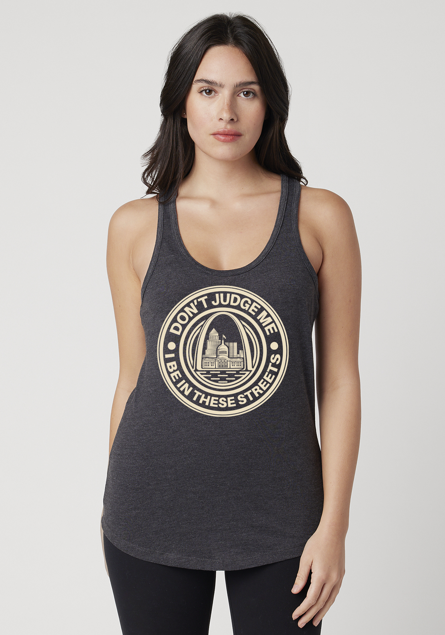 Charcoal Heather Women's Racerback Tank - The Lou