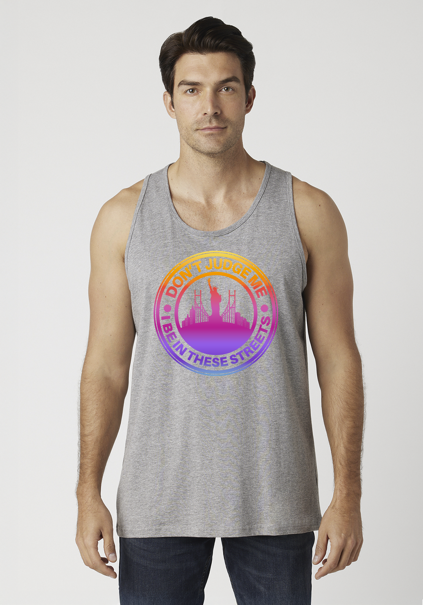 Heather Gray Men's Tank Top - The City