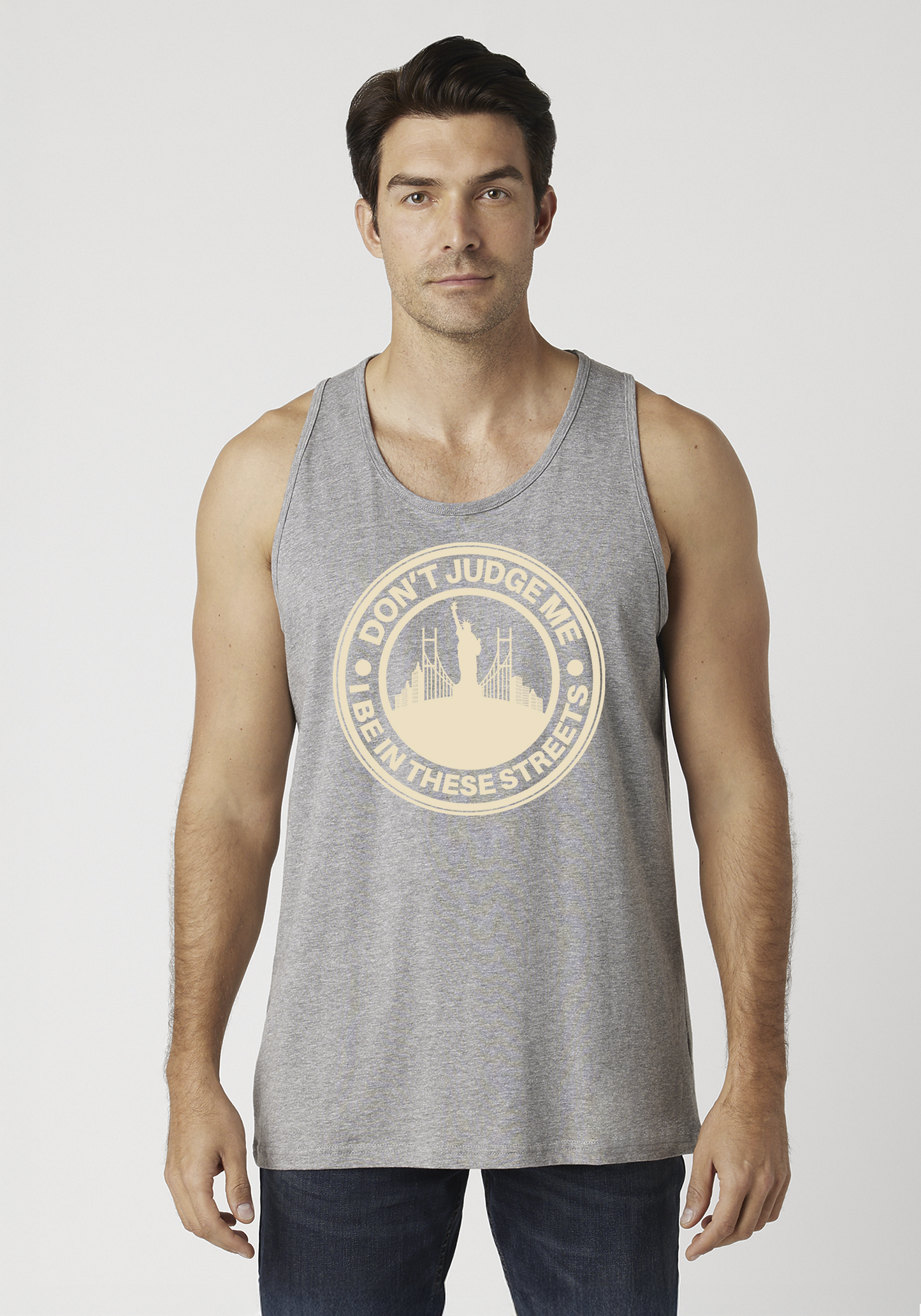 Heather Gray Men's Tank Top - The City
