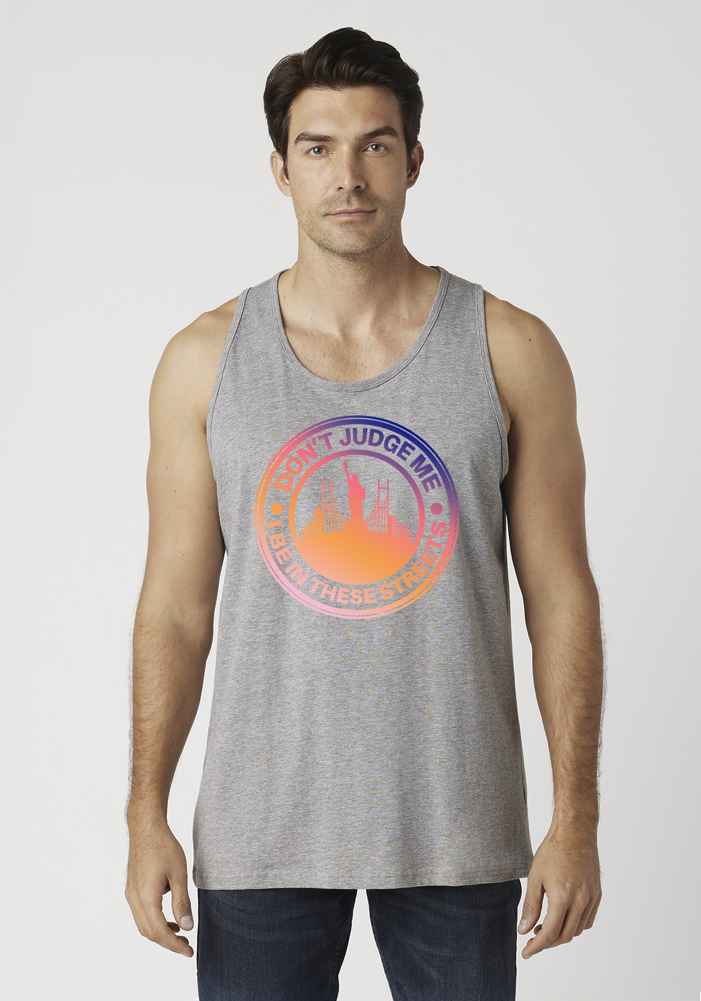 Heather Gray Men's Tank Top - The City