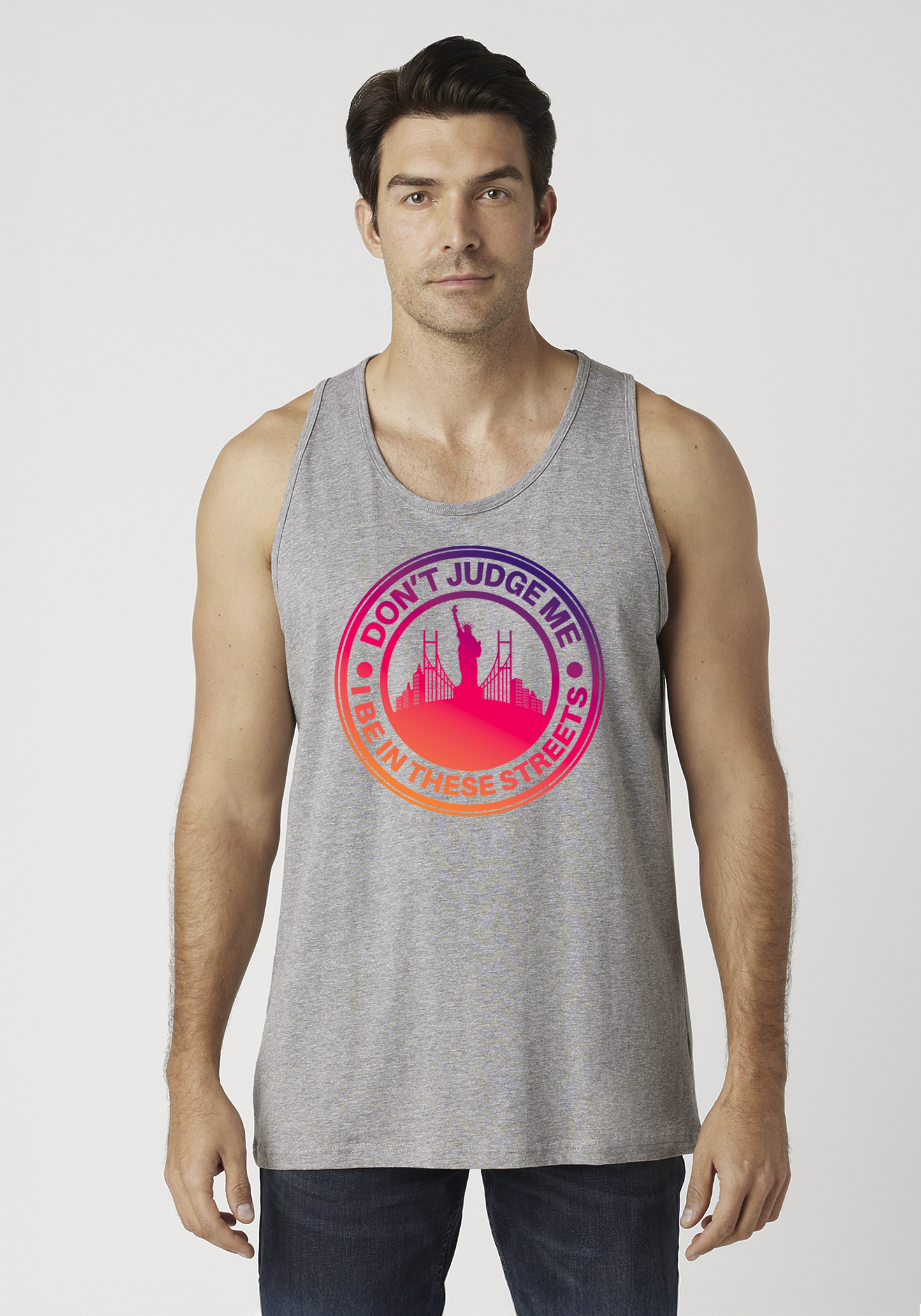 Heather Gray Men's Tank Top - The City