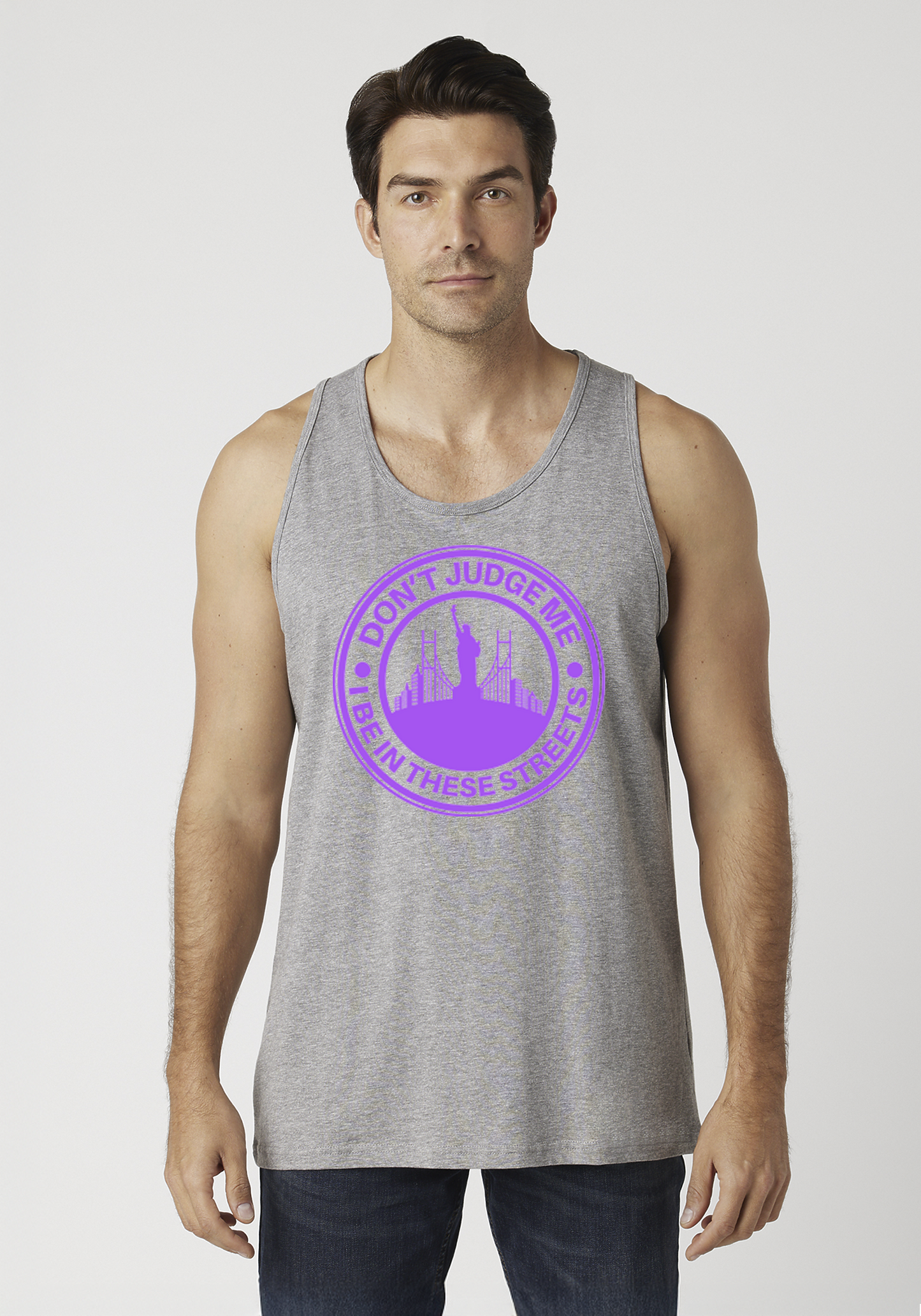 Heather Gray Men's Tank Top - The City