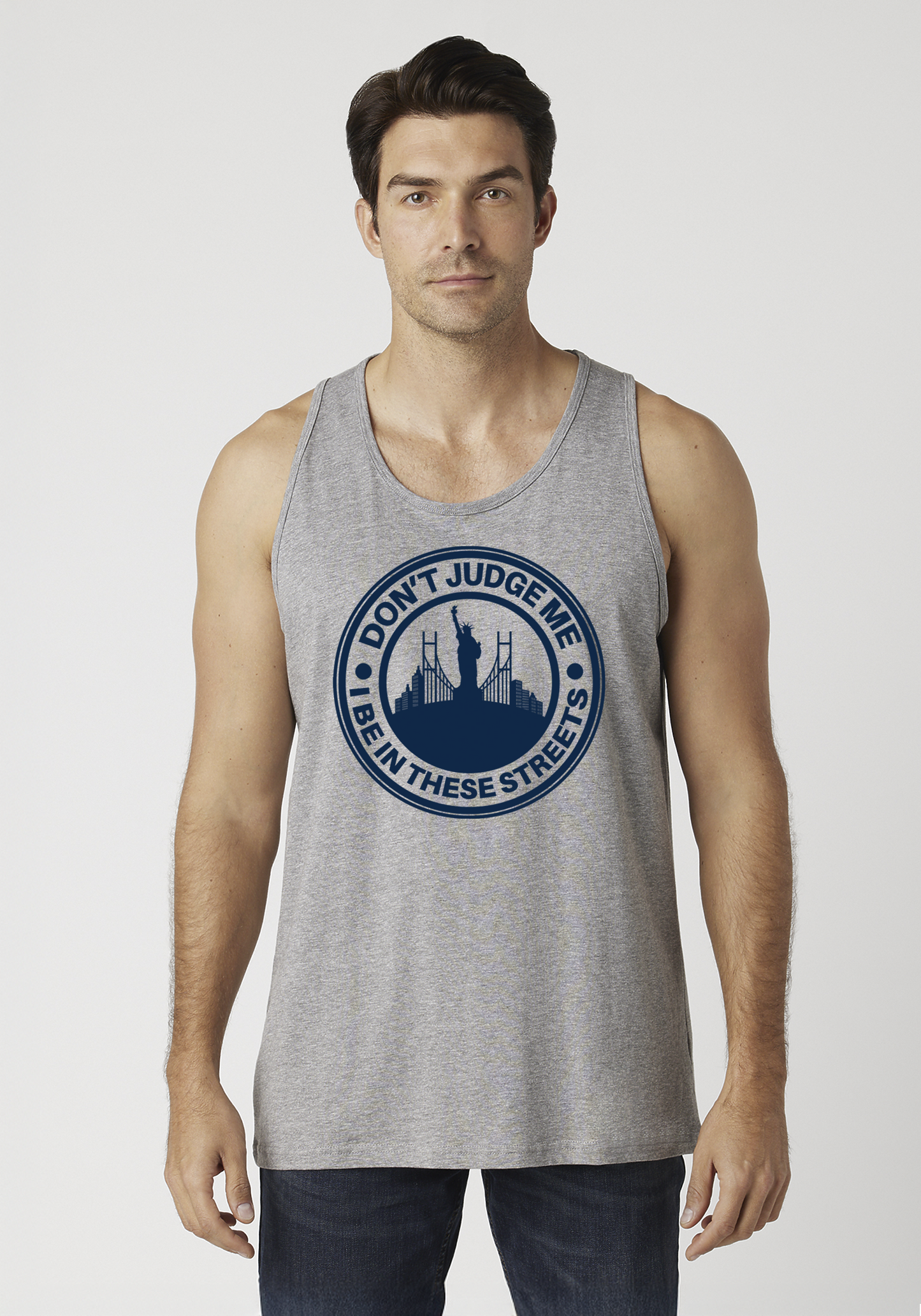 Heather Gray Men's Tank Top - The City