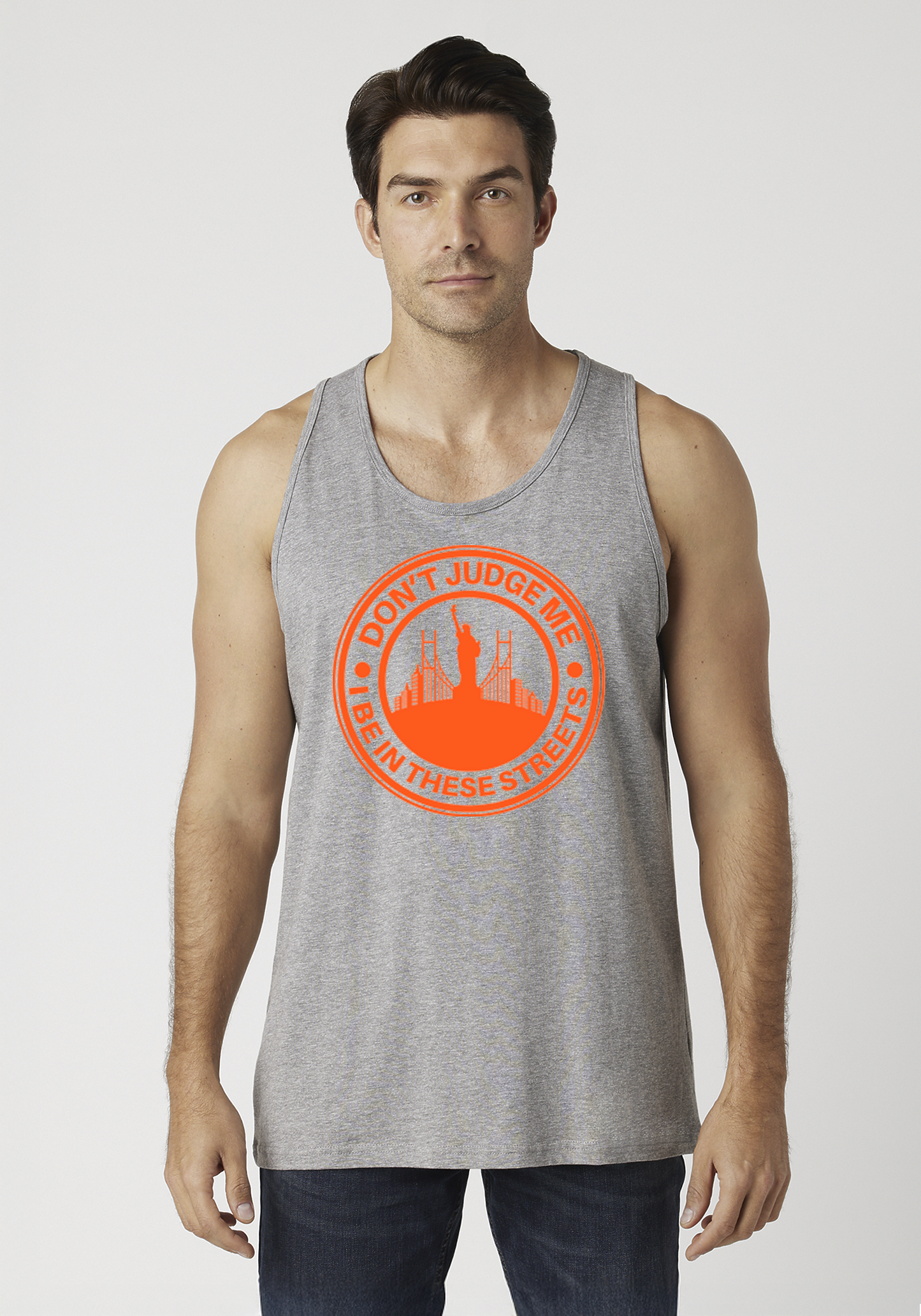 Heather Gray Men's Tank Top - The City