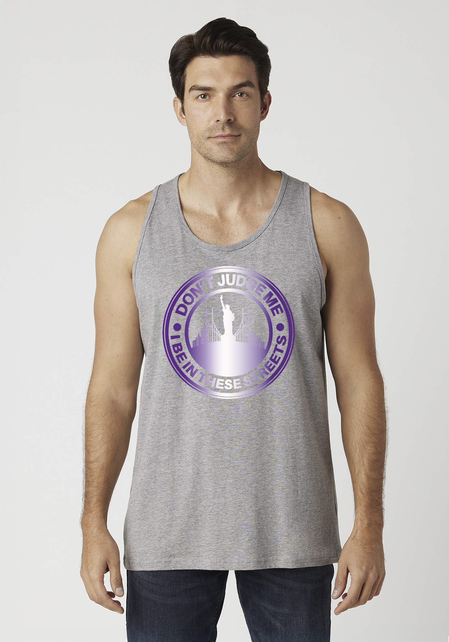 Heather Gray Men's Tank Top - The City