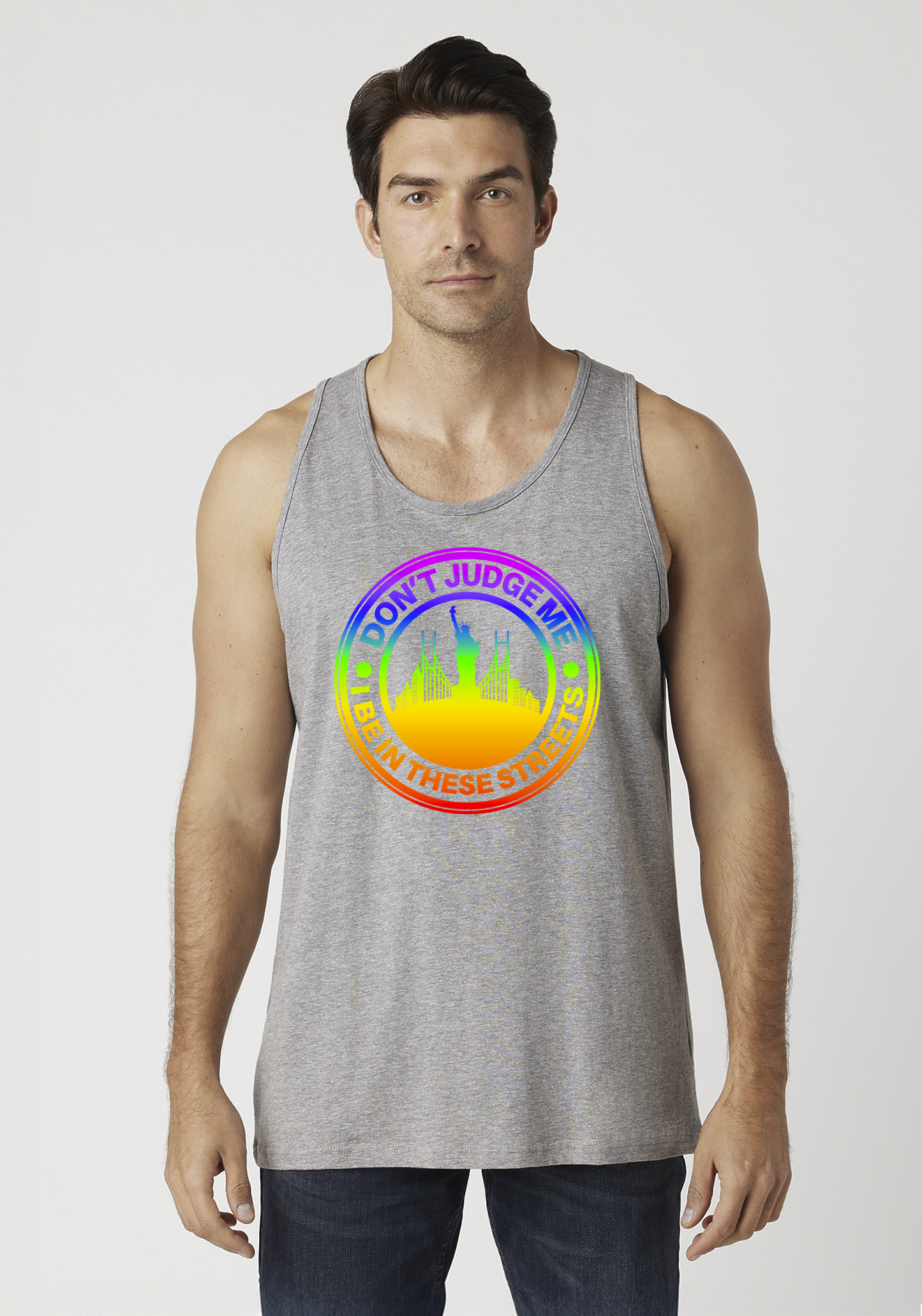 Heather Gray Men's Tank Top - The City
